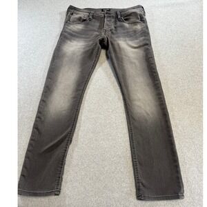Jack & Jones Slim Jeans 34x32 Women Grey Good Faded‎ Washed Denim Slim Fit